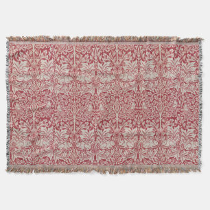 Couverture William Morris Animaux Vintages Oiseaux Lapins Ros