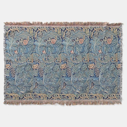 Couverture William Morris Beau motif floral bleu rose (Devant)