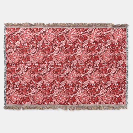 Couverture William Morris Damask, rouge foncé & blanc (Devant)