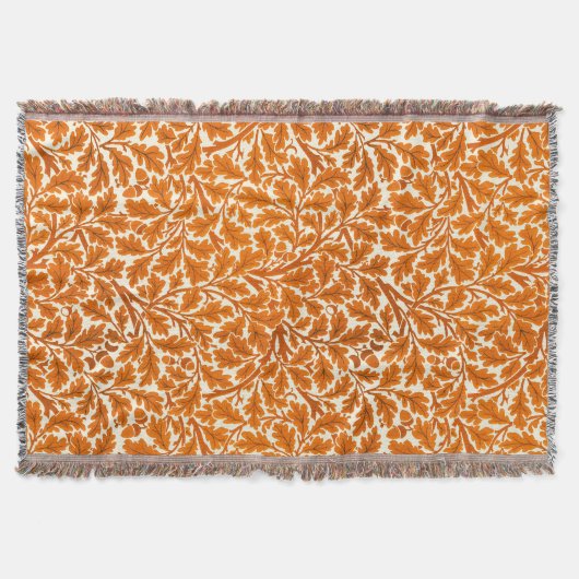 Couverture William Morris Feuilles de chêne, rouille orange e (Devant)