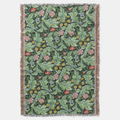 Couverture William Morris Fleurs florales Carnation vert rose (devant Vertical)