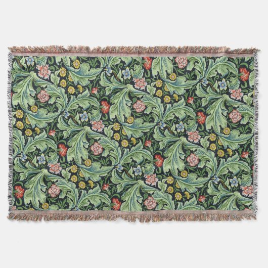 Couverture William Morris Fleurs florales Carnation vert rose (Devant)