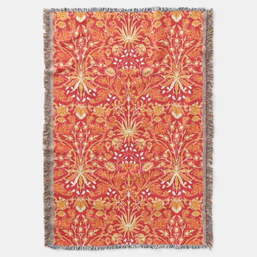 Couverture William Morris Hyacinth Print, Mandarin Orange (devant Vertical)