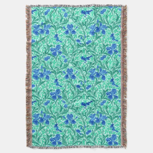 Couverture William Morris Irises, Bleu de Cobalt, Aqua et Tur (devant Vertical)