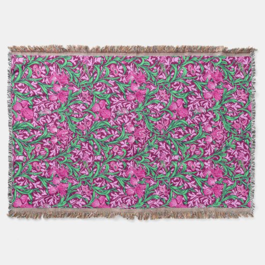 Couverture William Morris Irises, Fuchsia Pink and Wine (Devant)