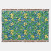 Couverture William Morris Irises, jaune et bleu de cobalt (Devant)