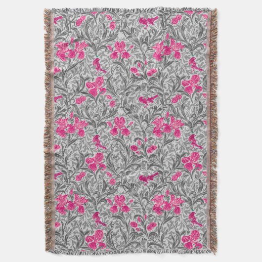 Couverture William Morris Irises, rose et gris argenté / gris (devant Vertical)