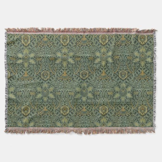 Couverture William Morris Ispahan Vert sarcelle Floral Art (Devant)
