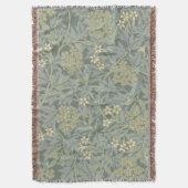 Couverture William Morris Jasmine Bleu Vert Art Botanique (devant Vertical)