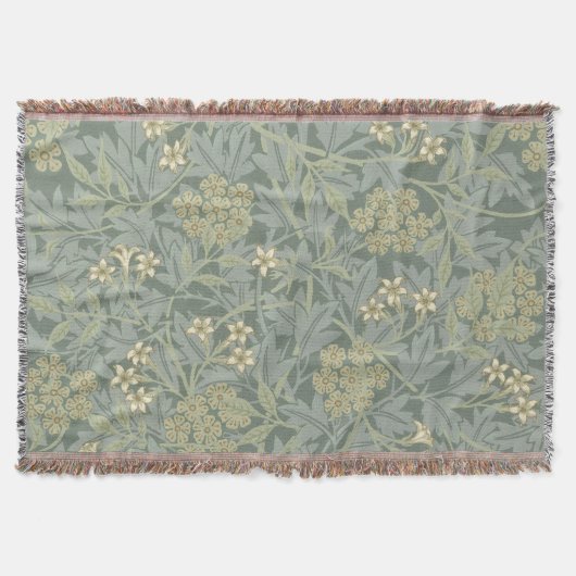 Couverture William Morris Jasmine Bleu Vert Art Botanique (Devant)