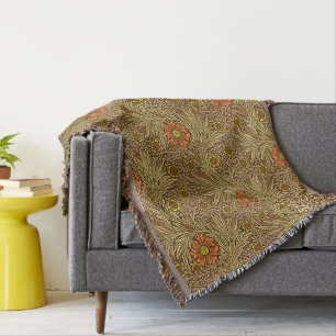 Couverture William Morris Marigold, Cuivre Brown et orange
