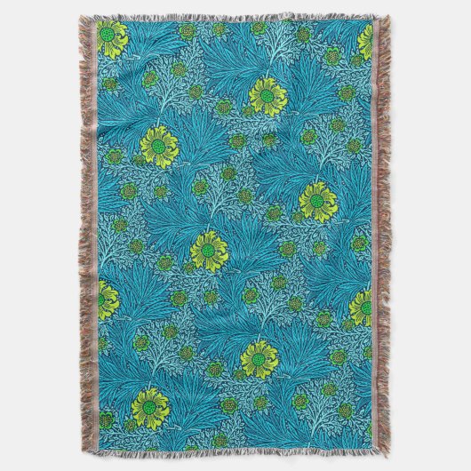Couverture William Morris Marigold, Turquoise & Cobalt Blue (devant Vertical)