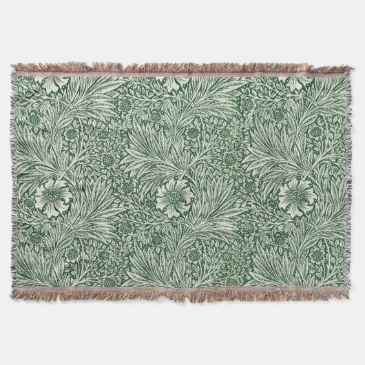 Couverture william morris marigold vert floral fleur (Devant)