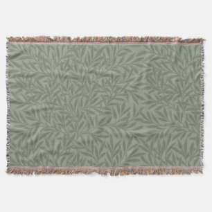 Couverture William Morris Motif Saule Antique Vert Sauge