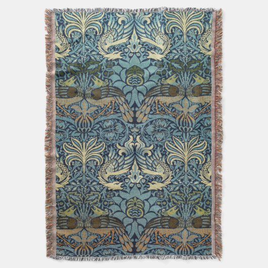 Couverture William Morris Paon et Dragon Tissé (devant Vertical)