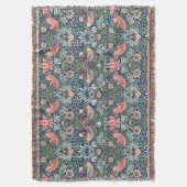Couverture William Morris Strawberry Thief Marine Corail (devant Vertical)