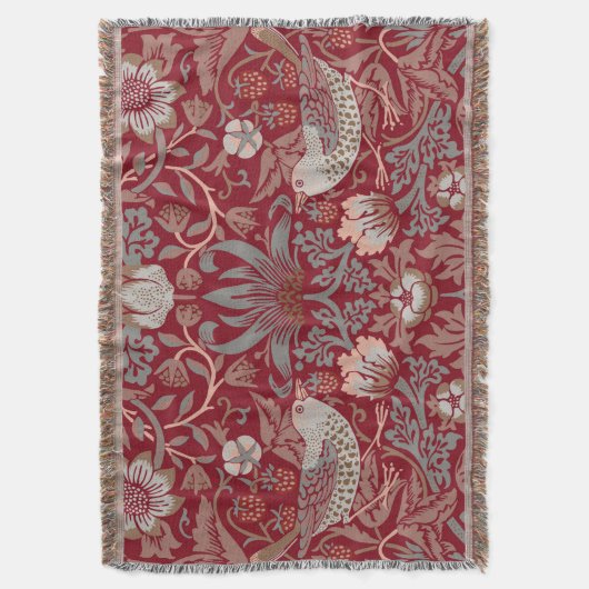 Couverture William Morris Strawberry Thief Red (devant Vertical)