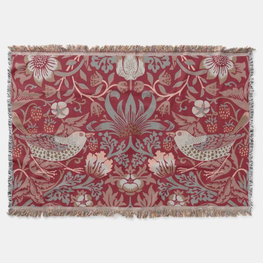 Couverture William Morris Strawberry Thief Rouge (Devant)