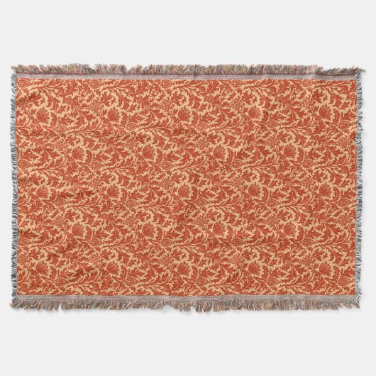 Couverture William Morris Thistle Damask, Mandarin Orange (Devant)