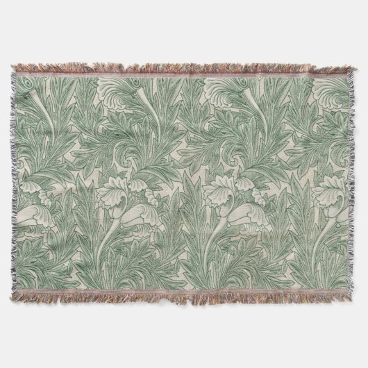 Couverture William Morris tulip fond textile vert (Devant)