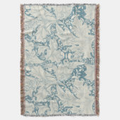 Couverture William Morris Wallflower bleu damas floral (devant Vertical)