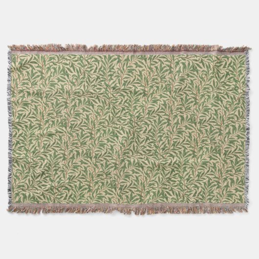 Couverture William Morris Willow Bough Green Willow Feuilles (Devant)