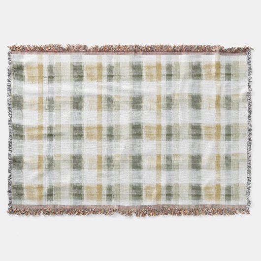 Couverture Yellow Green White Plaid Stripes (Devant)
