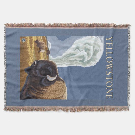 Couverture YellowstoneBison avec vieux fidèle (Devant)