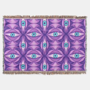 Couverture Yeux bleus dans un feuillage pourpre Art botanique