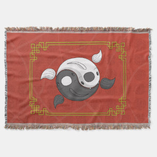 Couverture Yin et Yang le Koi Throw Blanket