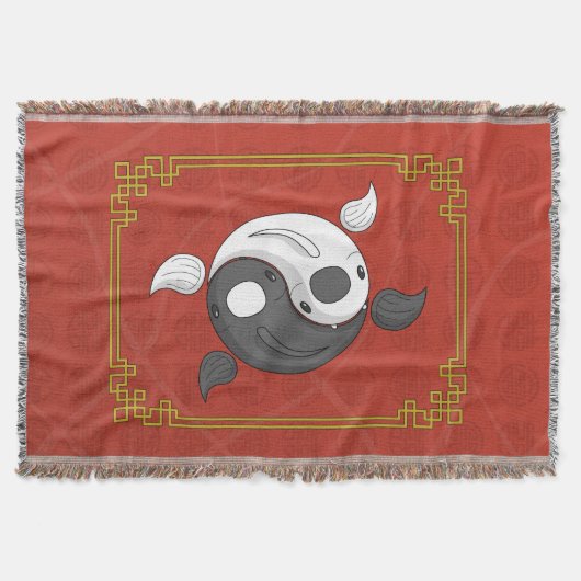 Couverture Yin et Yang le Koi Throw Blanket (Devant)