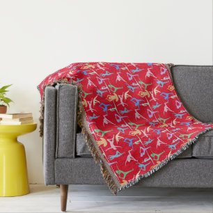 Couverture Yoga Pose Pastel Motif 01.bx4 Rouge BG