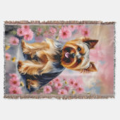 Couverture Yorkie Dog Flower (Devant)