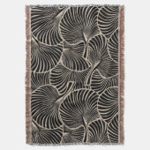 Couverture Zebra Fan Palm Hawaiian Tropical Black Almond (devant Vertical)