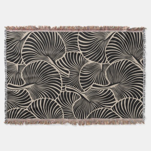 Couverture Zebra Fan Palm Hawaiian Tropical Black Almond (Devant)