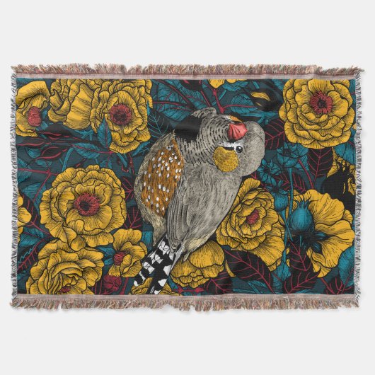 Couverture Zebra finch et buisson rose (Devant)