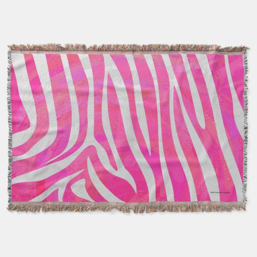 Couverture Zebra Hot Pink et White Print (Devant)