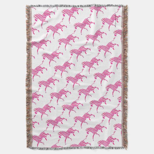 Couverture Zebra Hot rose et blanc Silhouette (devant Vertical)