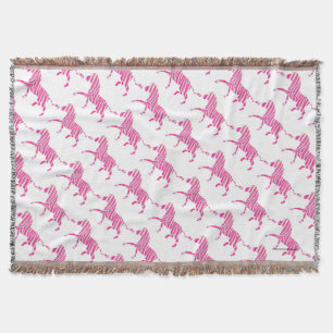 Couverture Zebra Hot rose et blanc Silhouette