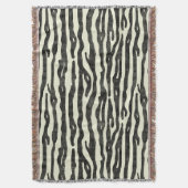 Couverture Zebra Print Black Beige Distresse Animal Vintage (devant Vertical)
