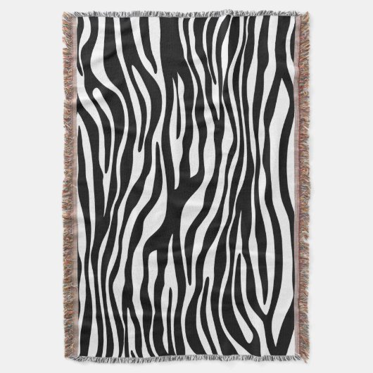 Couverture Zebra Print, Zebra Stripes, Noir Et Blanc (devant Vertical)