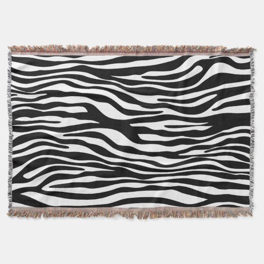 Couverture Zebra Print, Zebra Stripes, Noir Et Blanc (Devant)