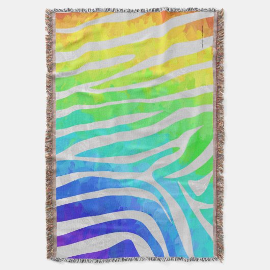 Couverture Zebra Rainbow et White Print (devant Vertical)