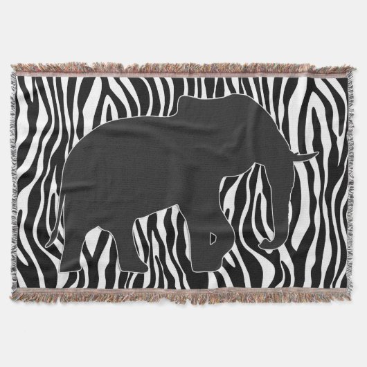 Couverture Zebra Stripes Motif avec Elephant + vos idées (Devant)