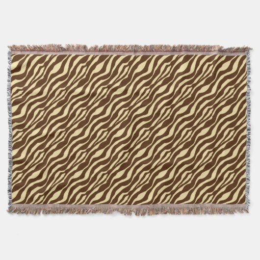 Couverture Zèbre rayures - Chocolat Brown et Camel Tan (Devant)