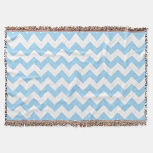 Couverture Zigzag bleu, Chevron bleu, Motif géométrique (Devant)