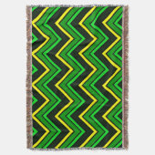 Couverture Zigzag de chevron vert, noir et jaune (devant Vertical)