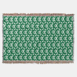 Couverture Zigzag floral vert