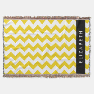 Couverture Zigzag Jaune, Chevron Jaune, Votre Nom