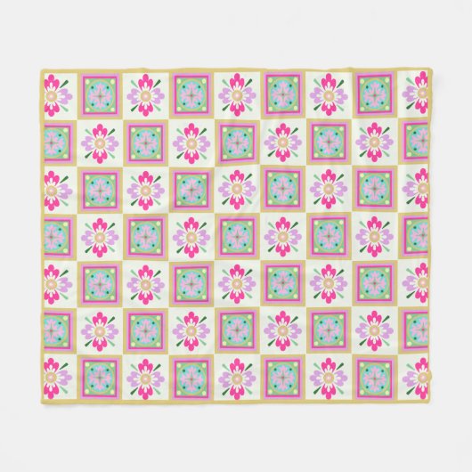 Couvertures à blocs de patchwork Fleurs abstraites (Devant (Horizontal))